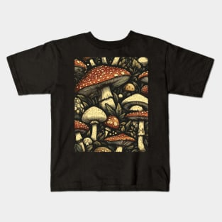 Vintage mushroom pattern Kids T-Shirt